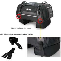 Rhinowalk Motorcycle Tail Bag Travel Luggage Expandable Motorcycle Tail Bag 35l Waterproof All Weather Trunk Rack Bag With Sissy Bar Straps Carbon Black Color Bright Black - View #11